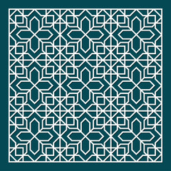 Laser cut pattern. Vector collection of cutting templates with abstract geometric ornament, grid, mesh, lines, chevron. Decorative stencil for laser cut of wood, metal, plastic. Aspect ratio 1:1