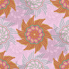 Abstract Swirl Floral Seamless Pattern Pink, digital and textile print design for wallpaper, rug, fabric