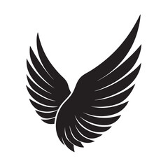 Obraz premium silhouette dove wing shape on the white background