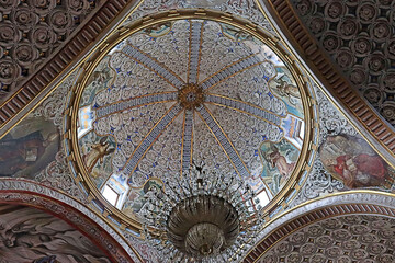 Coatepec, Veracruz, México, cúpula en el interior de la iglesia Rectoría de Nuestra Señara de...