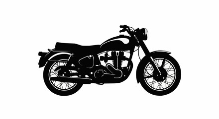 Obraz premium Vintage Motorcycle Vector – Silhouette for Classic Motorbike, Retro Transport, and Biker Lifestyle Concepts