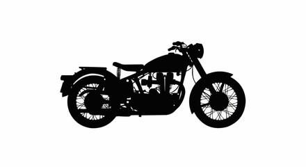 Obraz premium Vintage Motorcycle Vector – Silhouette for Classic Motorbike, Retro Transport, and Biker Lifestyle Concepts
