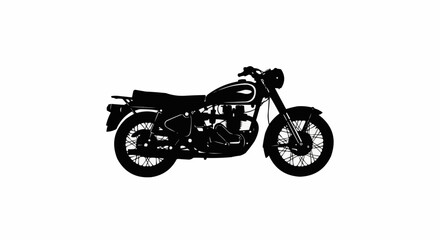 Obraz premium Vintage Motorcycle Vector – Silhouette for Classic Motorbike, Retro Transport, and Biker Lifestyle Concepts