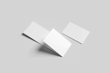 Blank A4 Landscape Trifold Brochure Mockup