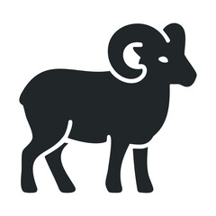Fototapeta premium Silhouette of a bighorn sheep with majestic curved horns