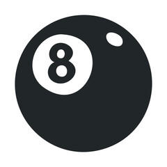 Classic black eight ball icon with white number design