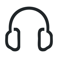 Black icon of headphones with simple design