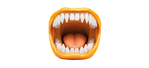 Open Mouth with Teeth and Tongue Illustrated in Bright Colors, Perfect for Fun Educational Content About Oral Health or Expression