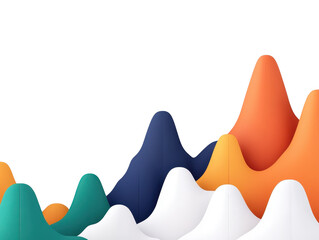 Abstract colorful peaks and valleys in a modern design featuring soft curves and vibrant hues against a black background