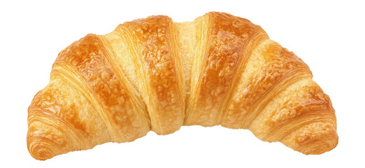 Freshly Baked Golden Croissant Illustration with Flaky Layers Ready for Enjoyment on Breakfast Table or Pastry Display
