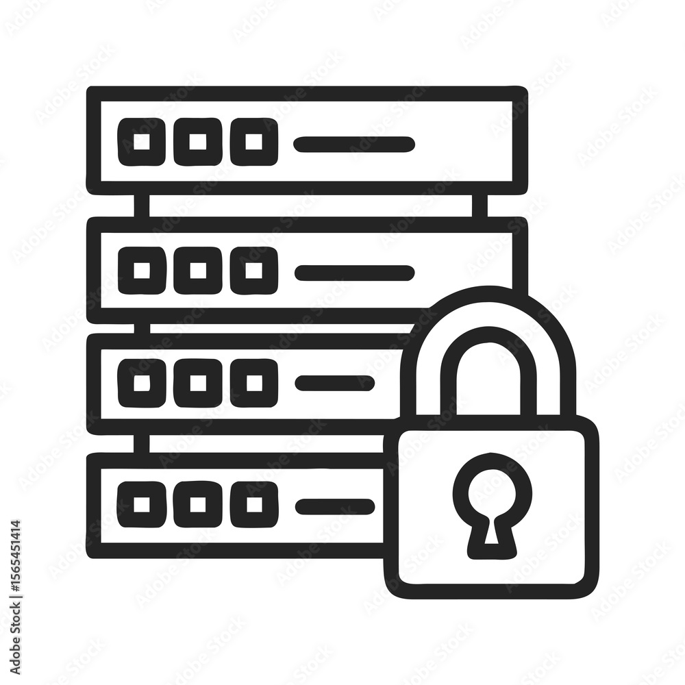 Poster secure vector lock icon and key symbol button for internet login protection a minimalist flat design