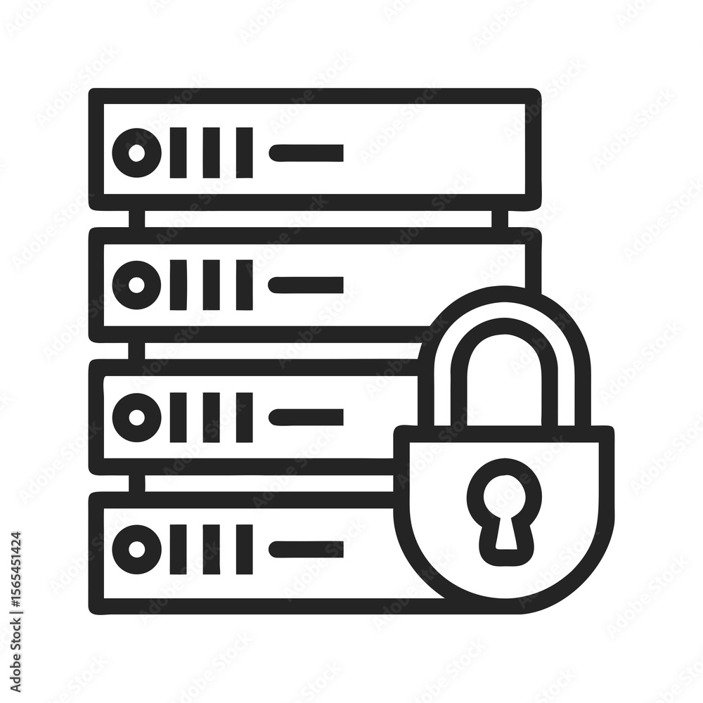 Poster secure padlock and key web access icon set for internet security a minimalist flat design illustrati