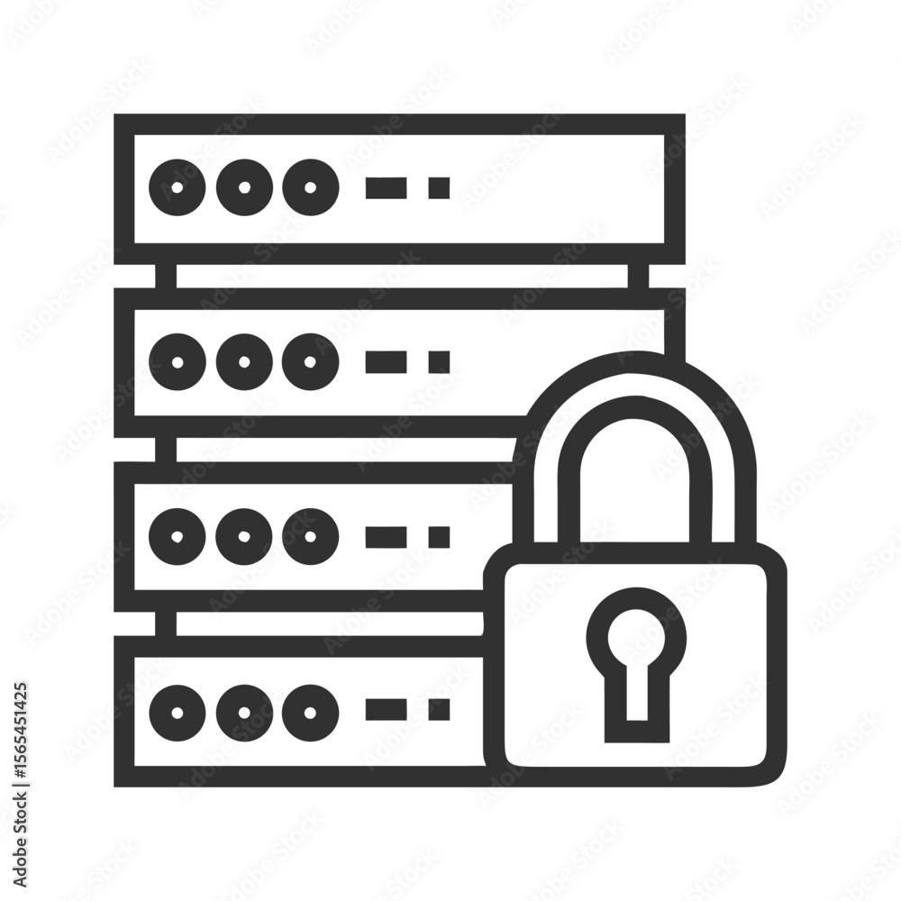 Poster this vector illustration features a digital lock and key symbol, perfect for web security icon desig