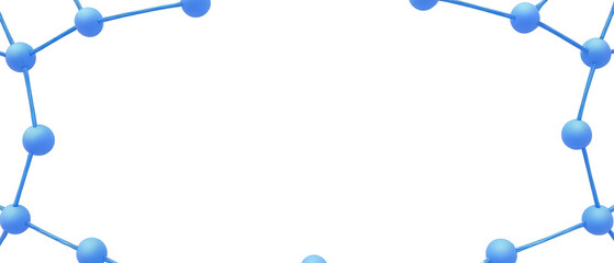 Molecular Structure with Blue Atoms and Connecting Bonds Representing Science and Technology Concepts in a Modern Design