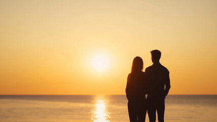 Couple enjoying sunset moments while capturing their wedding memories in a natural setting