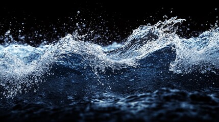 High-Resolution Isolated Water Wave Splash Captured in Motion With Dramatic Detail and Clear Blue Hue on White Background
