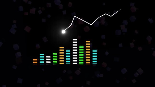 Declining financial trend with green background and arrows