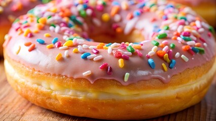 Close Up Of Donut Texture And Icing