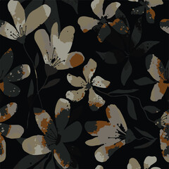  seamless watercolor pattern background. Leave vector illustration. Watercolor print in rustic vintage style, textile or wallpapers.