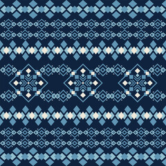Seamless knitted fabric pattern a retro geometric textile design
