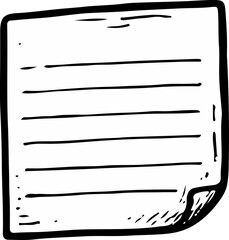 Folded blank paper icon for versatile design uses—note-taking, infographics, school themes