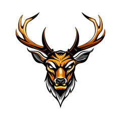 Stag Deer Head Vector – Bold Antlered Buck Illustration in Mascot Style, Ideal for Logos, Hunting Themes, Wildlife Art, Nature Decor & Outdoor Apparel