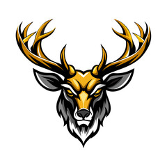 Stag Deer Head Vector – Bold Antlered Buck Illustration in Mascot Style, Ideal for Logos, Hunting Themes, Wildlife Art, Nature Decor & Outdoor Apparel