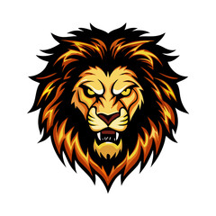 Fierce Lion Head Vector Illustration – Roaring Wild Animal Mascot Art, Bold Mane Design, Tribal Jungle King Emblem for Logos, Prints, and Digital Media