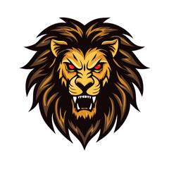 Fierce Lion Head Vector Illustration – Roaring Wild Animal Mascot Art, Bold Mane Design, Tribal Jungle King Emblem for Logos, Prints, and Digital Media