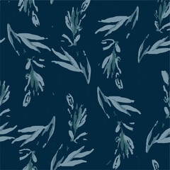 flowers with leaves seamless pattern on background
