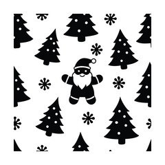 Obraz premium santa-and-christmas-tree-seamless-holiday-pattern-.eps