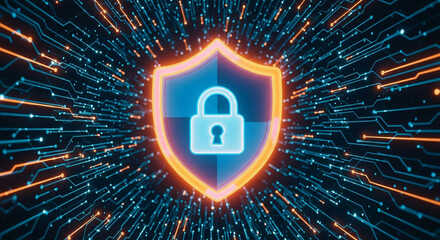 Cybersecurity Shield Protecting Digital Assets with Advanced Encryption