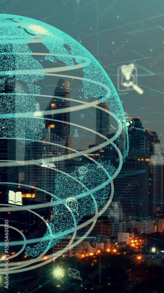 Poster global connection and the internet network alteration in smart city . concept of future wireless dig