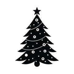 Obraz premium christmas-tree-decorated-with-ornaments-and-golden (1).eps