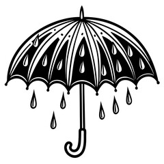 black umbrella isolated on white