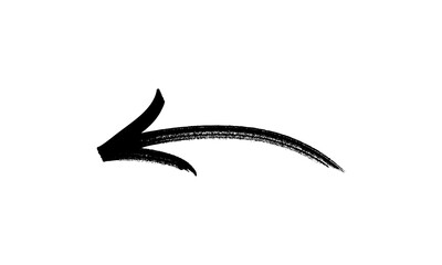 Hand-drawn Black marker arrow isolated on a transparent background, hand-drawn. Arrow icon. Arrow drawn with black marker on white background.