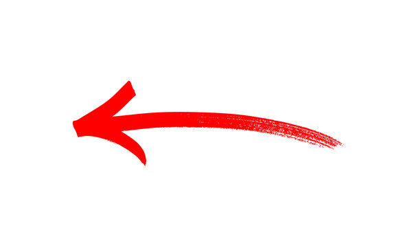 hand-drawn red marker arrow isolated PNG transparent, hand-drawn marker stroke arrows on transparent background.	