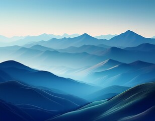 Fototapeta premium tranquil mountain landscape with smooth rolling hills and soft blue tones