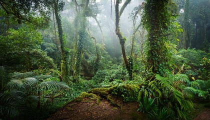 Fototapeta premium mysterious magical jungle woods view
