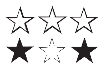 Grunge star with brush stroke texture vector for distressed awards, rock music, or rebellious spirit. Ideal for rough, edgy designs, vintage themes, or artistic statements.