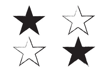 Fototapeta premium Grunge star with brush stroke texture vector for distressed awards, rock music, or rebellious spirit. Ideal for rough, edgy designs, vintage themes, or artistic statements.