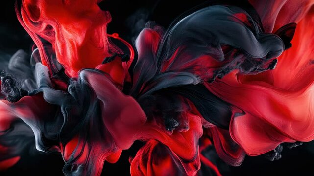 Red splatter paint abstract art piece