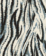 Seamless zebra skin pattern with isolated abstract hand drawn art wild leopard animal tiger skin background elements in black and white colors.Leopard , zebra and tiger mix furry skin seamless pattern