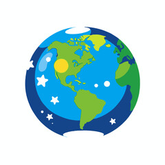 Earth Globe Image-World Map Illustration-Educational Graphic-Kids Learning Resource-Planet Earth Image-Children's Educational Material