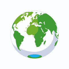 Cartoon Globe Illustration-Earth Globe Design-World Map Graphic-Global Environment-Save the Planet-Sustainable Earth Concept-Green Globe Image-Eco Friendly World
