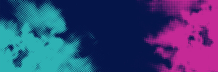 Vector halftone smoke effect. Vibrant abstract background. Retro 80's style colors and textures.