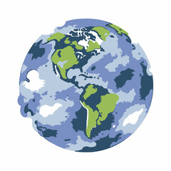 Obraz premium Watercolor-Earth-Globe-World-Map-Colorful-Planet-Nature-Art-Beautiful-Design-Image-Planet-Earth-Illustration