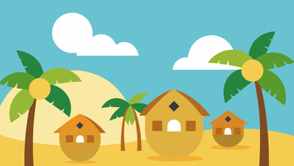 summer landscape with palm trees