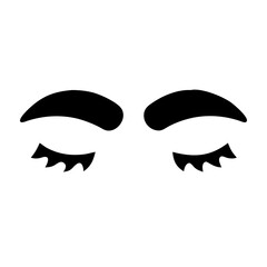 Eyelashes with an eyebrow icon vector illustration