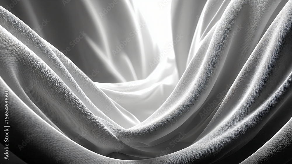 Wall mural discover a serene and fluid abstract artwork set against a pristine white backdrop offering a versat